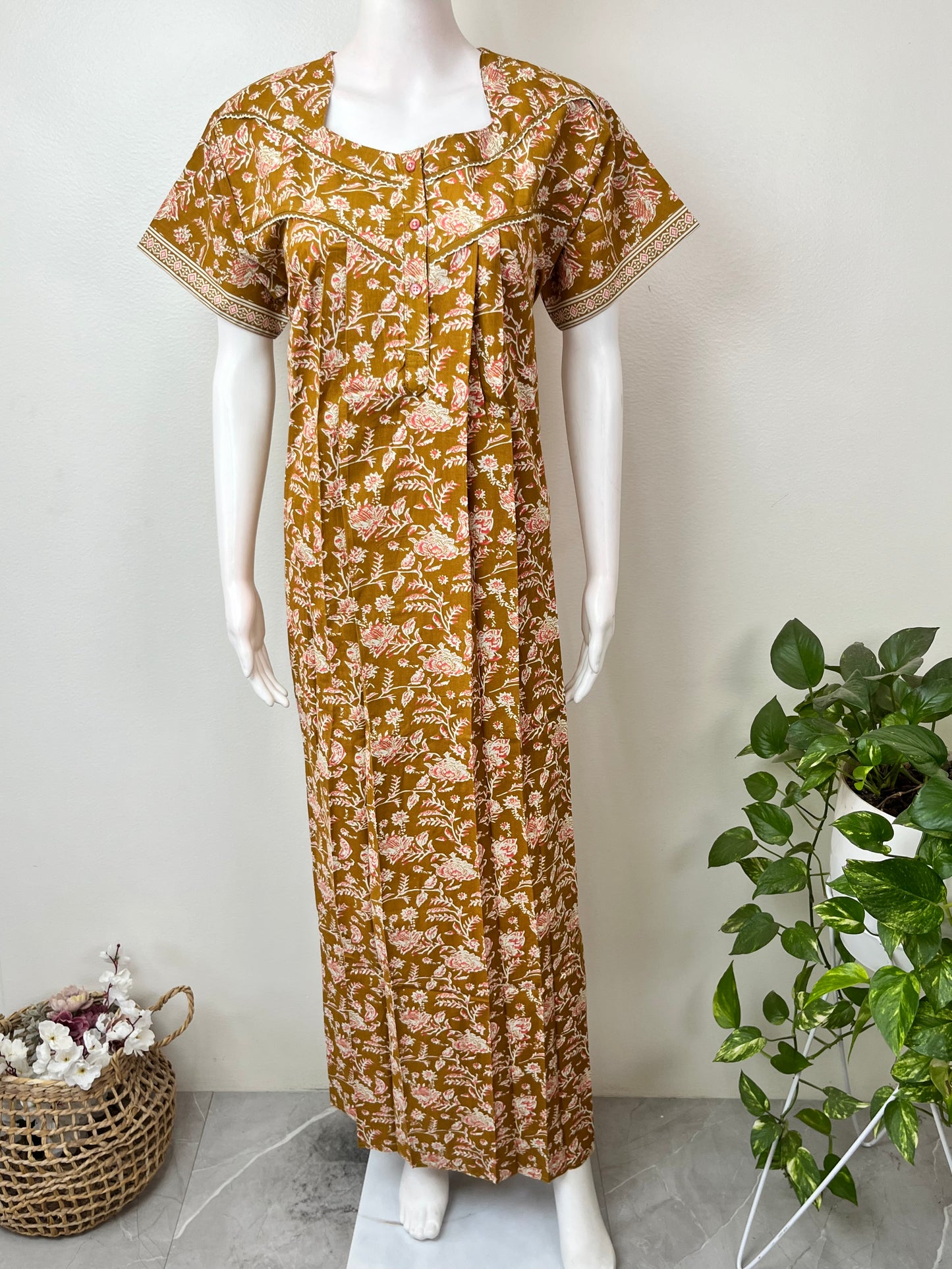 Mustard Pure Cotton Nighty Soft & Comfortable