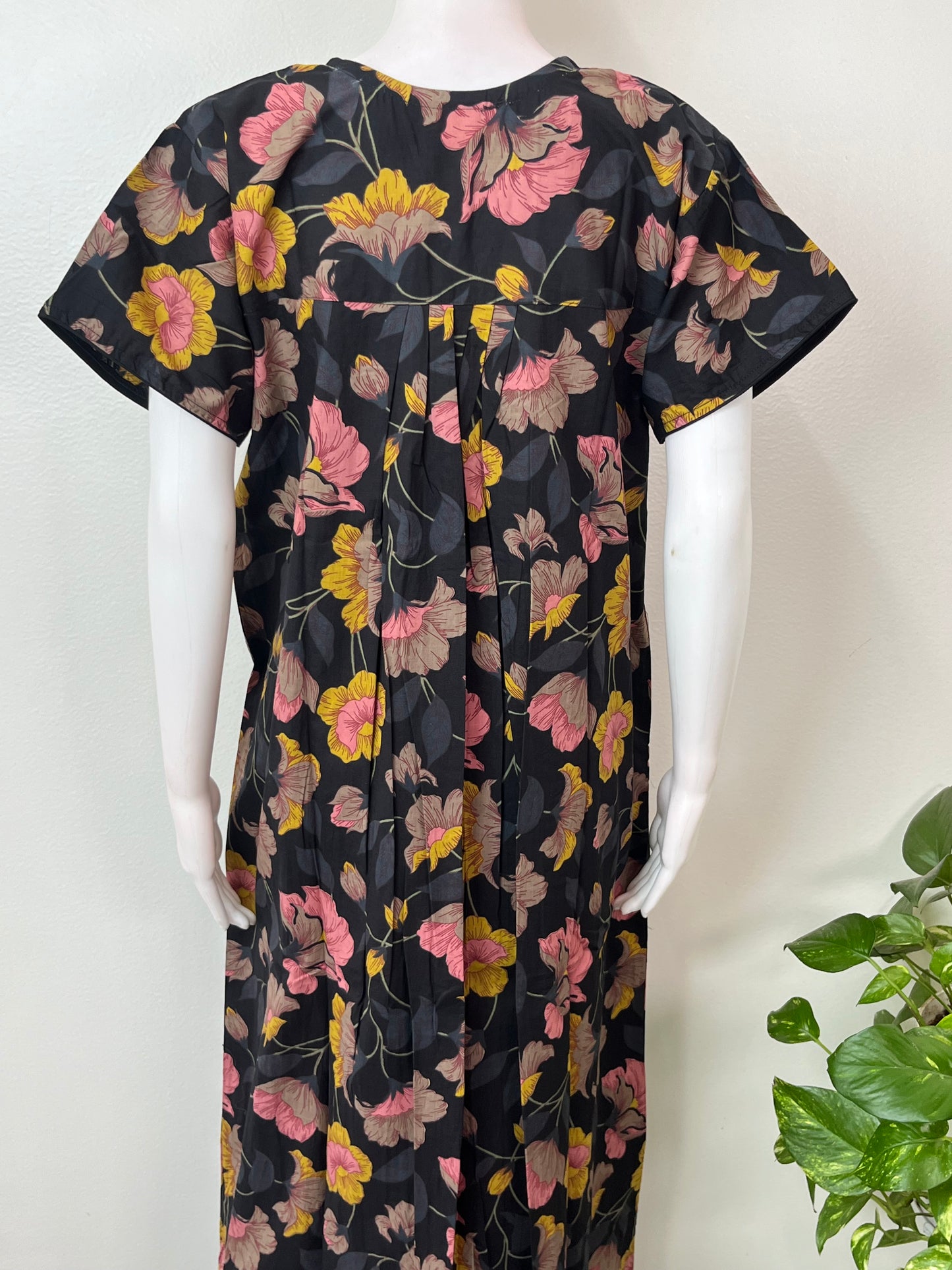 Black 100% Cotton Nighty Elegant & Breathable