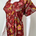Maroon Floral Printed Pure Cotton Nightgown