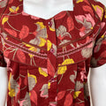 Maroon Floral Printed Pure Cotton Nightgown