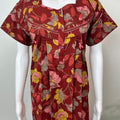 Maroon Floral Printed Pure Cotton Nightgown