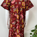 Maroon Floral Printed Pure Cotton Nightgown
