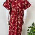 Maroon Digital Printed Pure Cotton Nighty