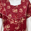 Maroon Digital Printed Pure Cotton Nighty