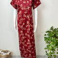 Maroon Digital Printed Pure Cotton Nighty