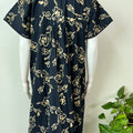 Navy Blue Double Print 100% Cotton Nightgown