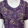 Purple Pure Cotton Nightgown Elegant & Breathable