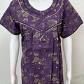 Purple Pure Cotton Nightgown Elegant & Breathable