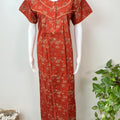 Maroon Floral Pure Cotton Nighty