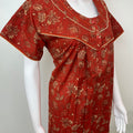 Maroon Floral Pure Cotton Nighty