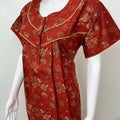 Maroon Floral Pure Cotton Nighty