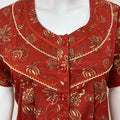 Maroon Floral Pure Cotton Nighty