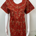Maroon Floral Pure Cotton Nighty