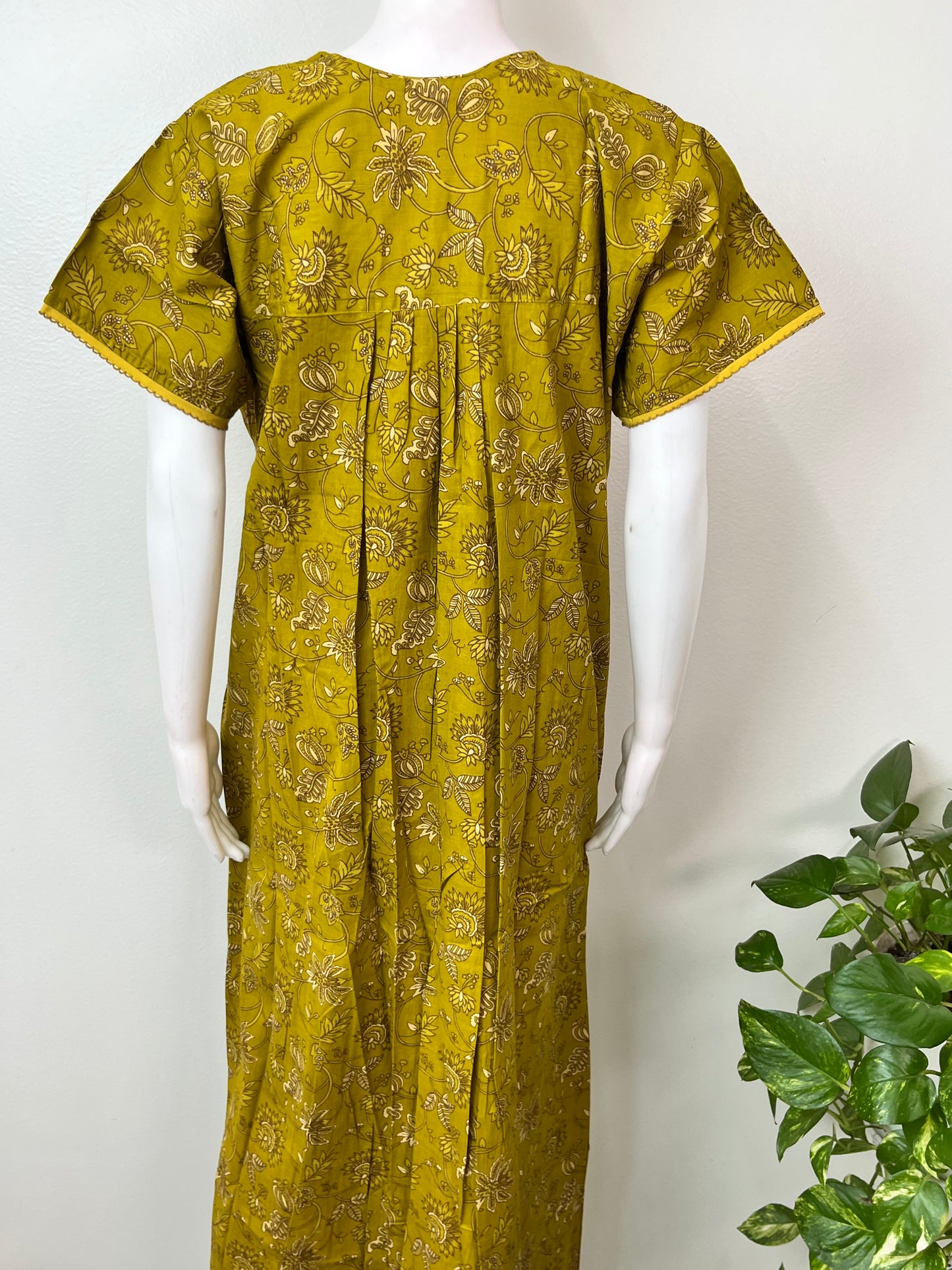 Yellow 100% Cotton Women's Nightgown