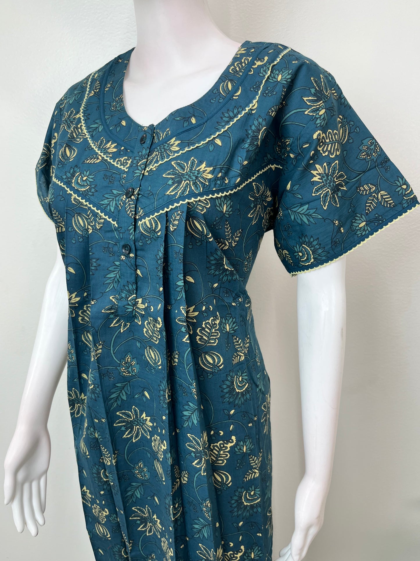 Navy Blue 100% Cotton Nighty Soft & Comfortable