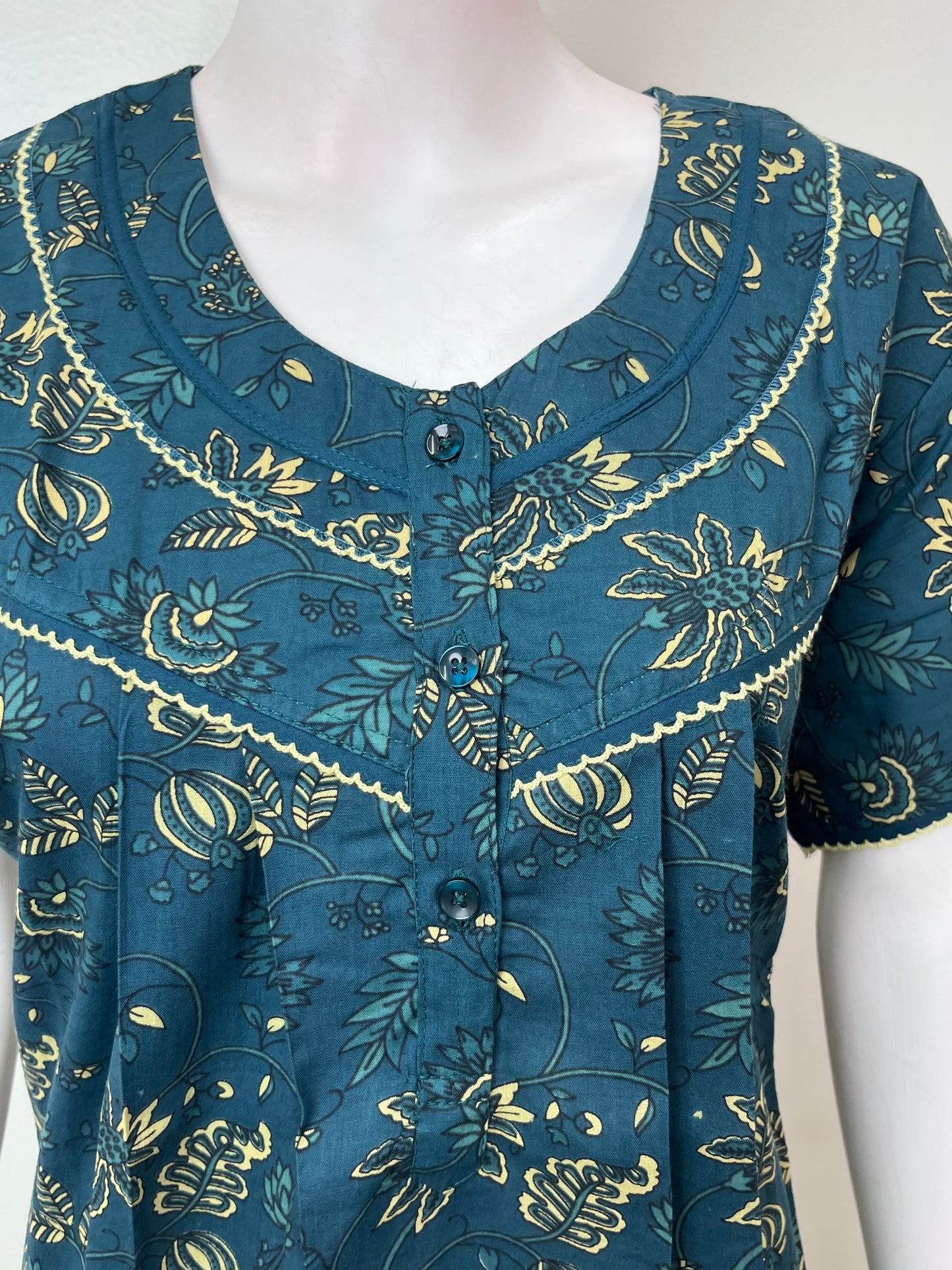 Navy Blue 100% Cotton Nighty Soft & Comfortable