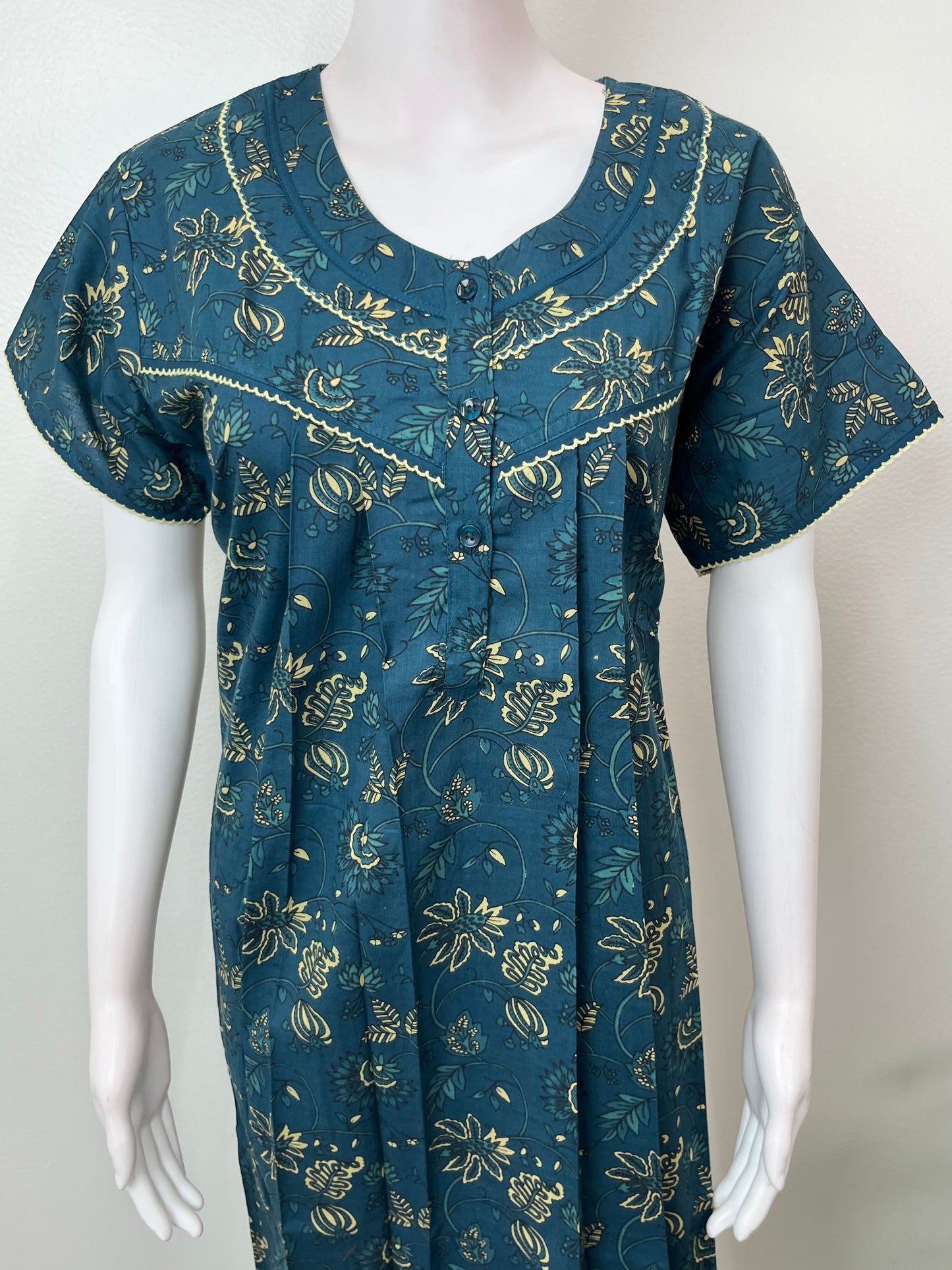 Navy Blue 100% Cotton Nighty Soft & Comfortable