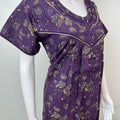 Purple Pure Cotton Nightgown Elegant & Breathable
