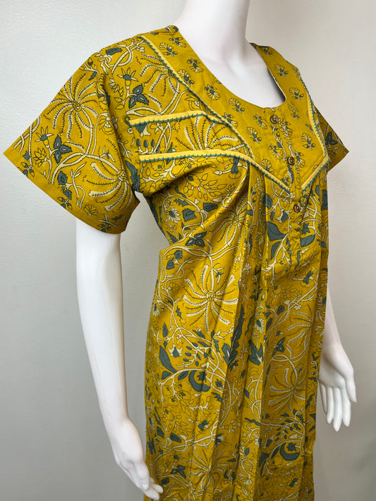 Yellow 100% Cotton Nighty Eleagnt & Breathable