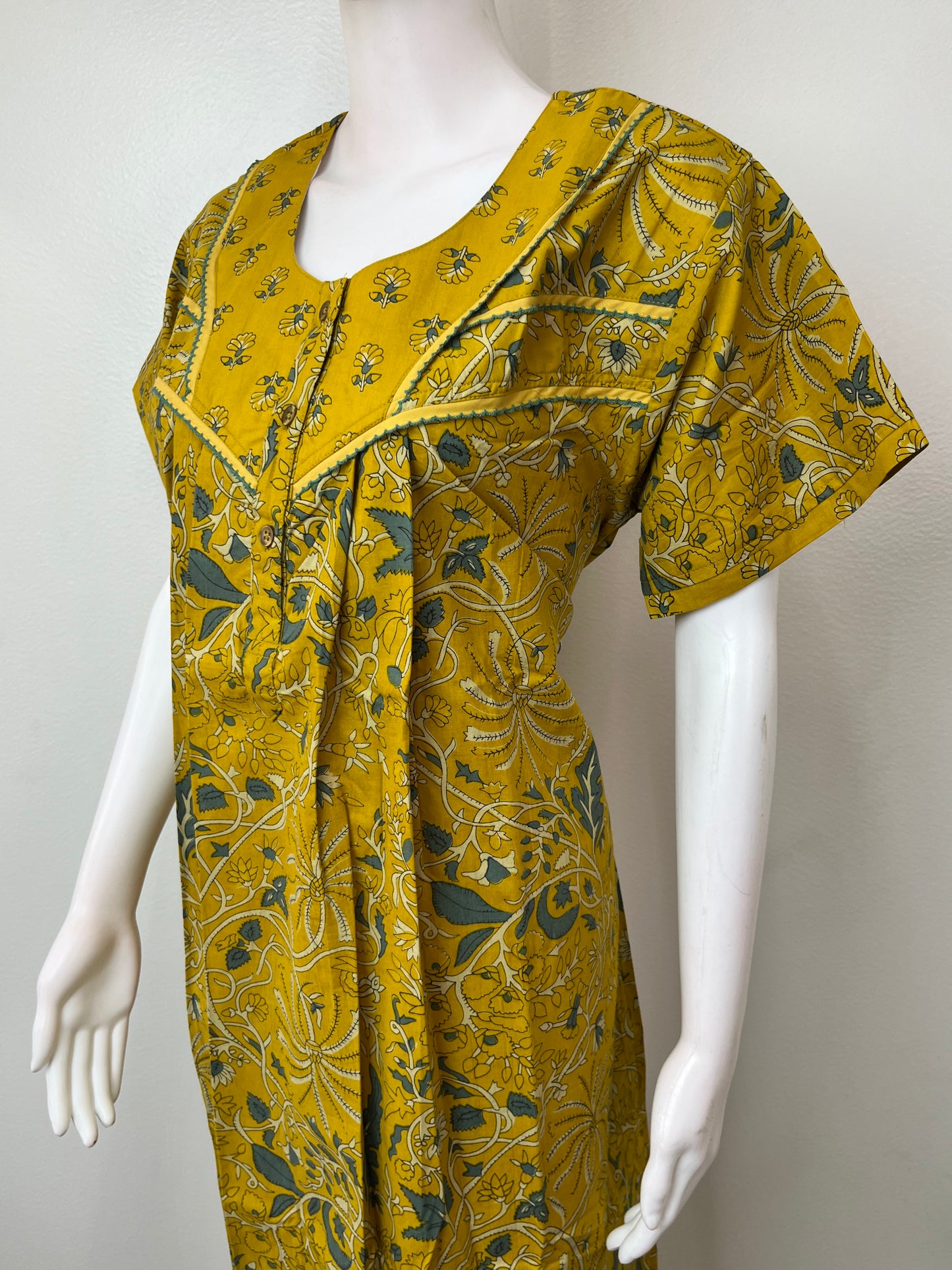 Yellow 100% Cotton Nighty Eleagnt & Breathable