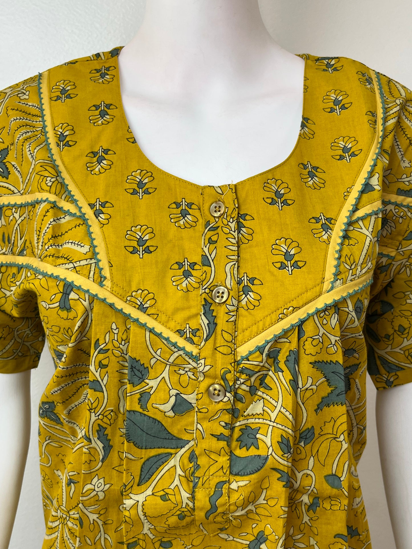 Yellow 100% Cotton Nighty Eleagnt & Breathable