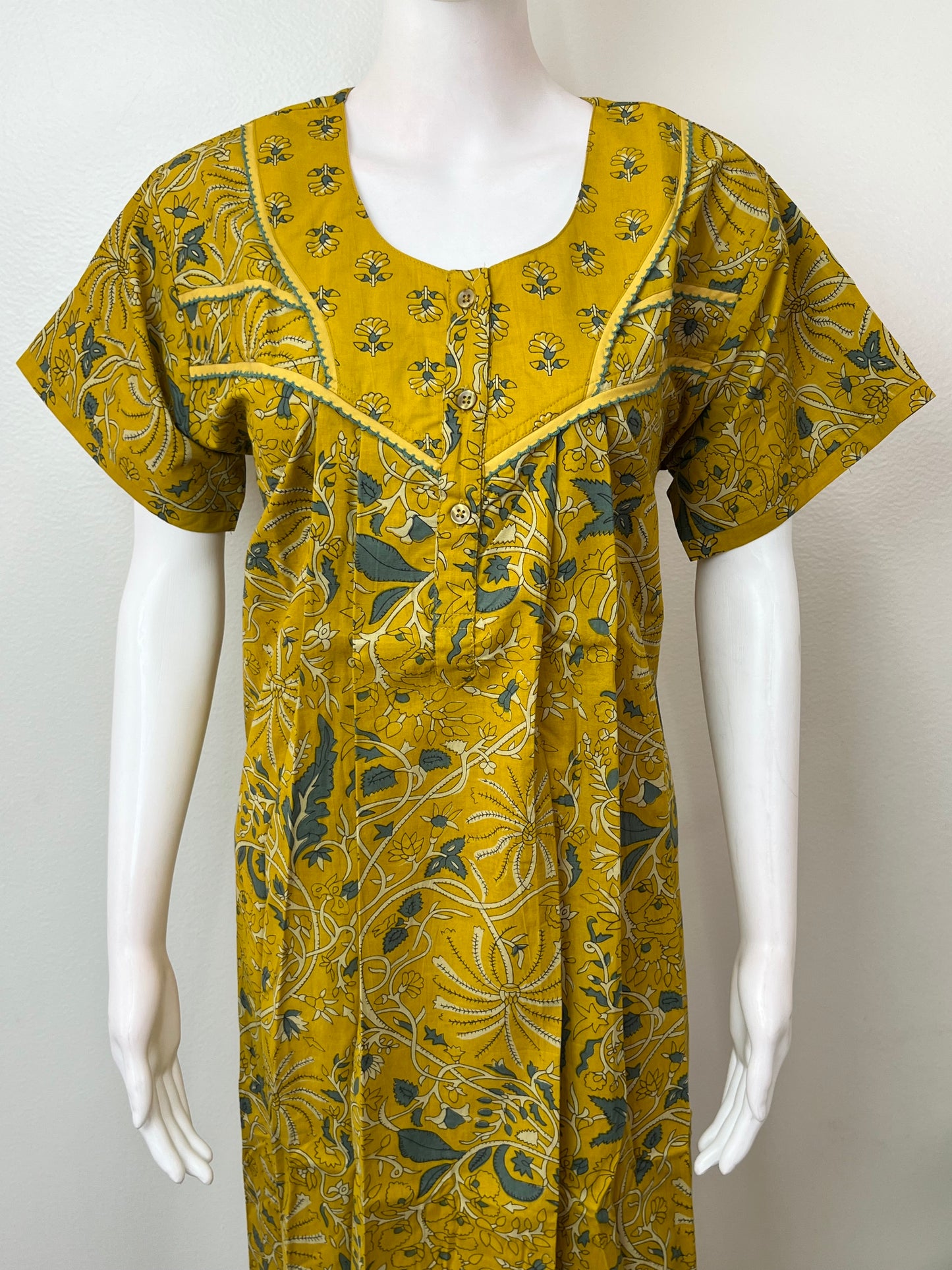 Yellow 100% Cotton Nighty Eleagnt & Breathable