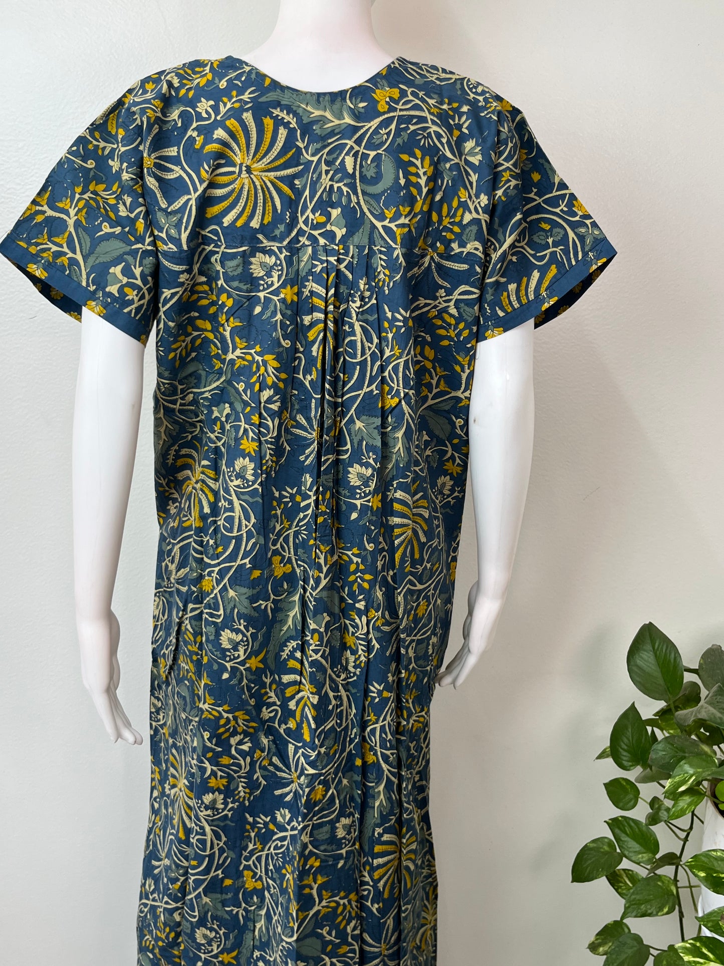 Navy Blue Pure Cotton Elegant Nighty