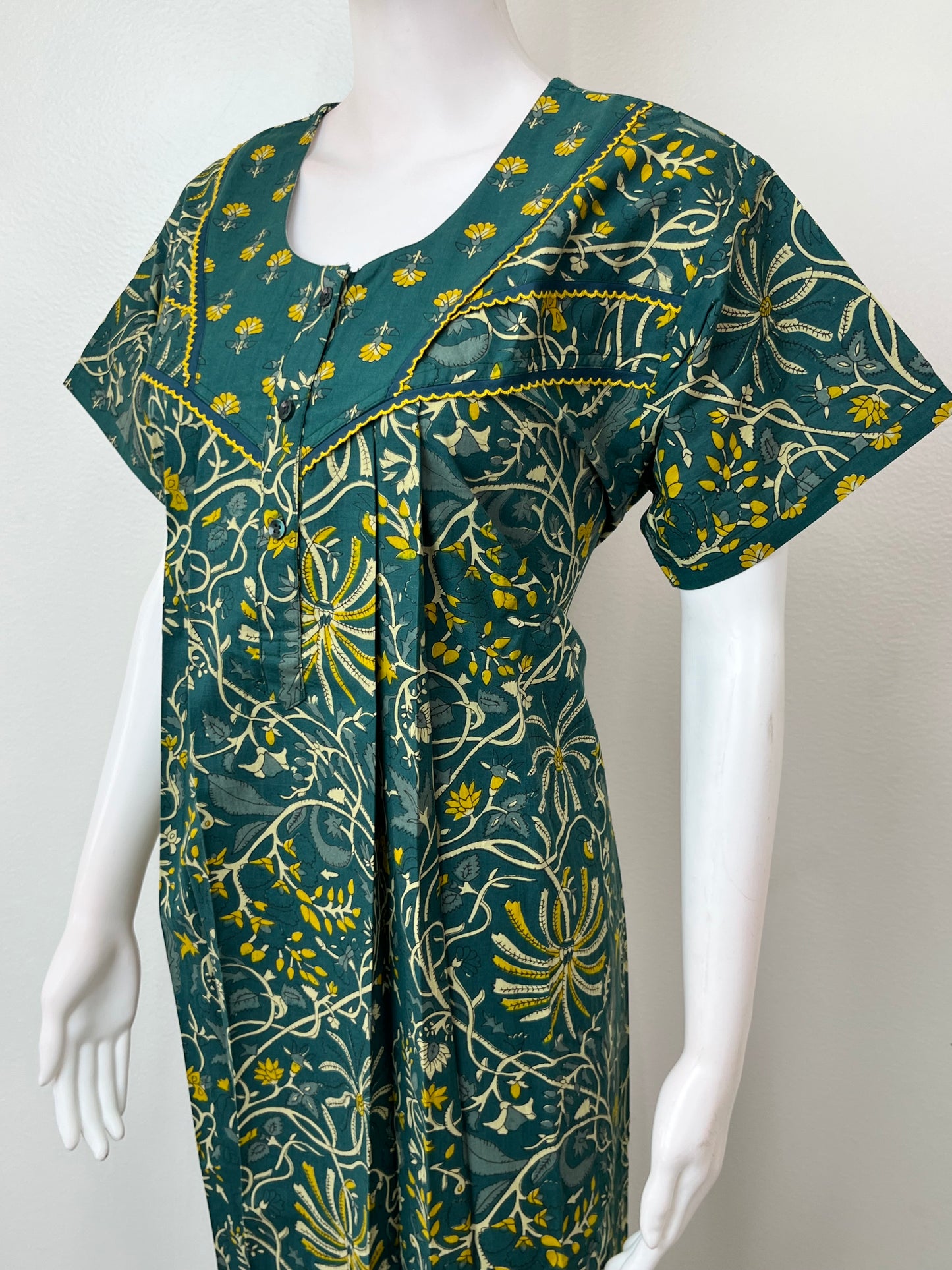Green Double Printed Pure Cotton Nighty