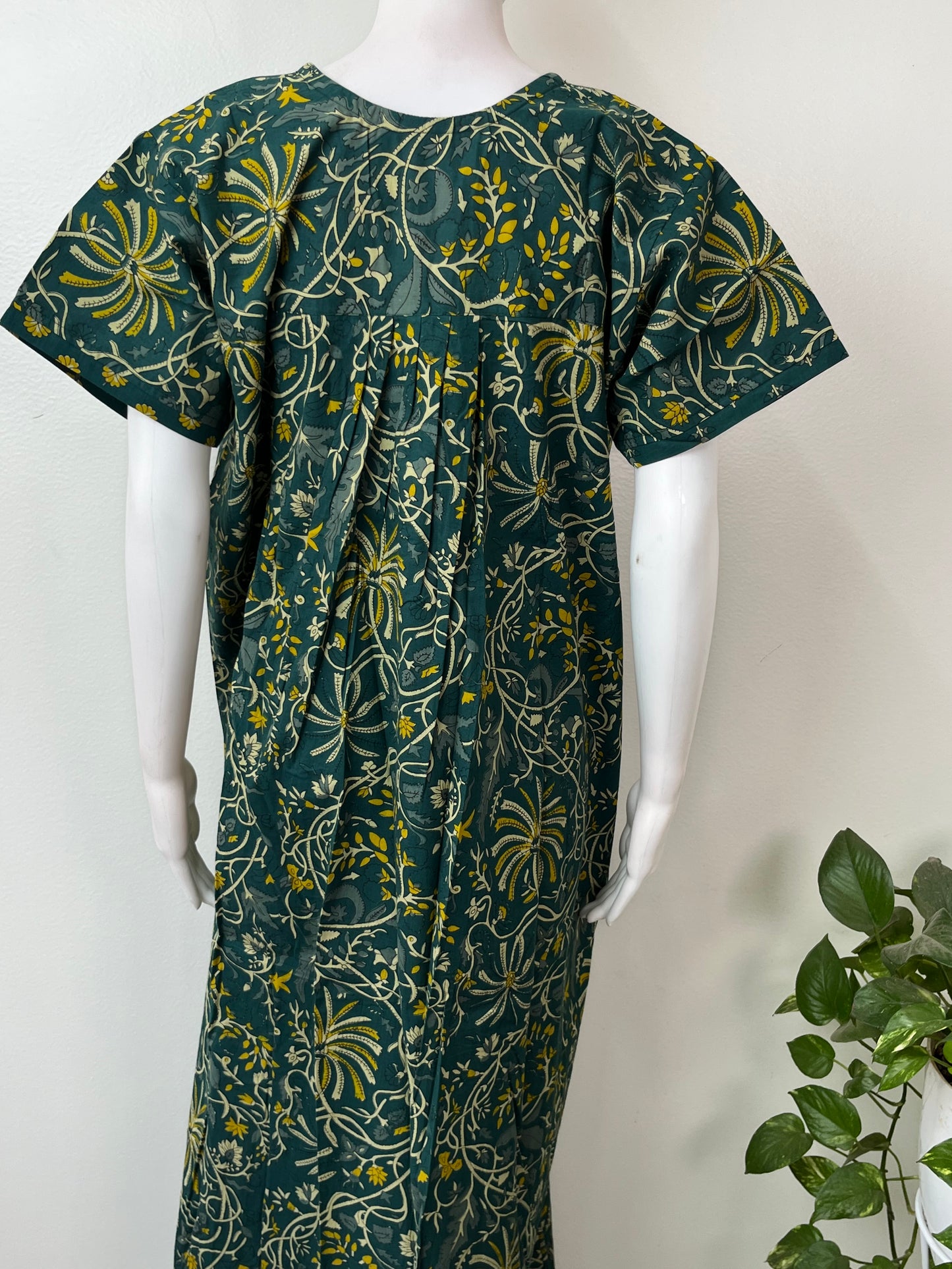 Green Double Printed Pure Cotton Nighty