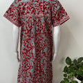 Red Pleated Style Cotton Nightgown
