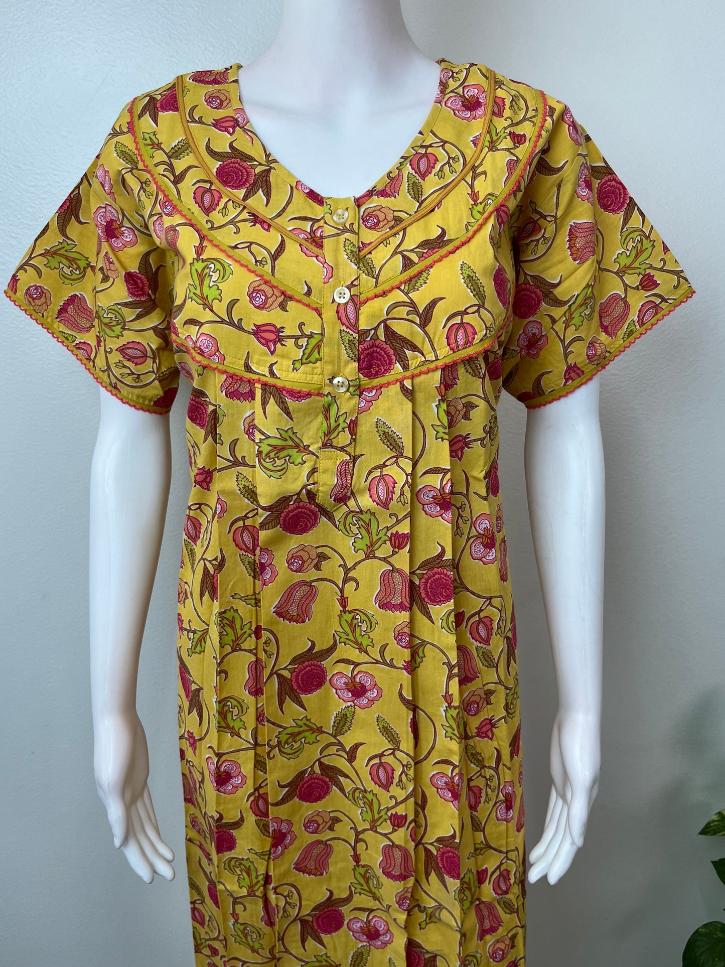 Yellow Pure Cotton Nighty Soft & Breathable