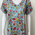 Aqua Blue Pure Cotton Women's Nightgown