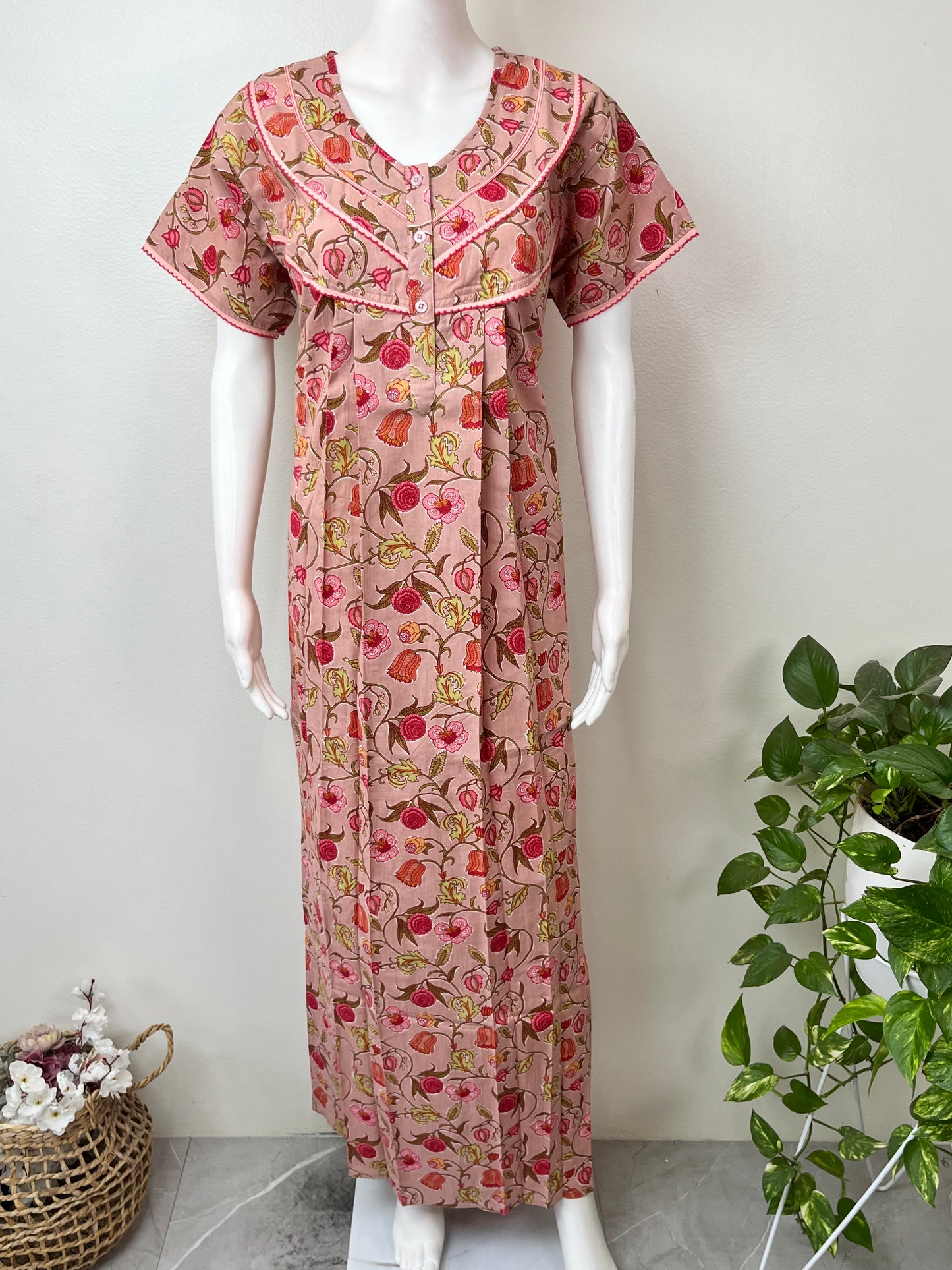 Floral Printed 100% Cotton Nighty