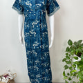 Electric Blue Pure Cotton Nightgown for Women