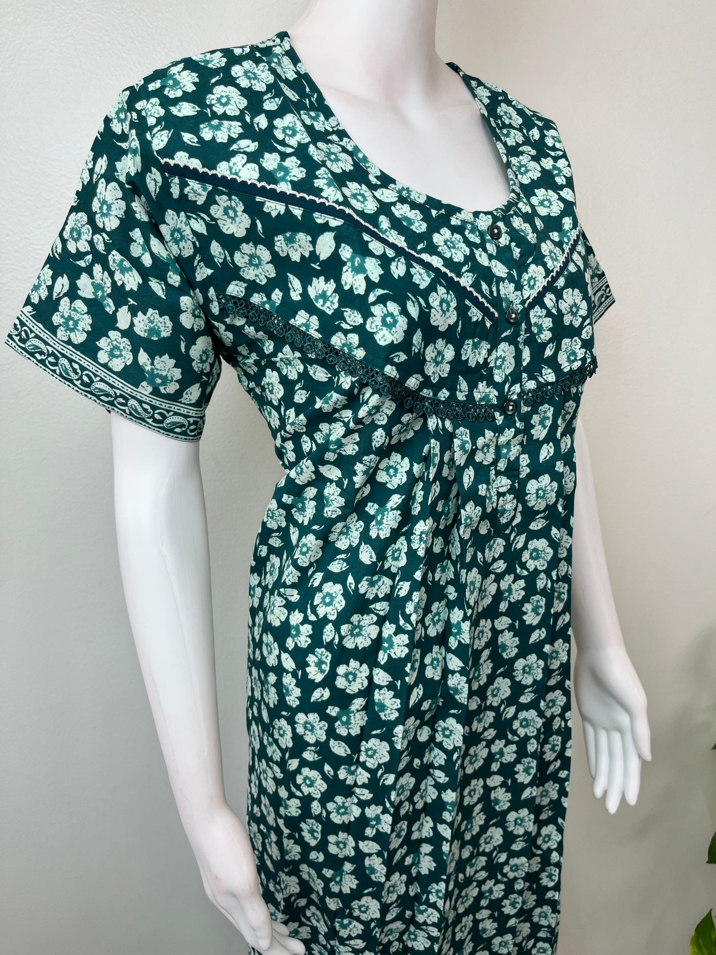 Sea Green Pure Cotton Nightgown