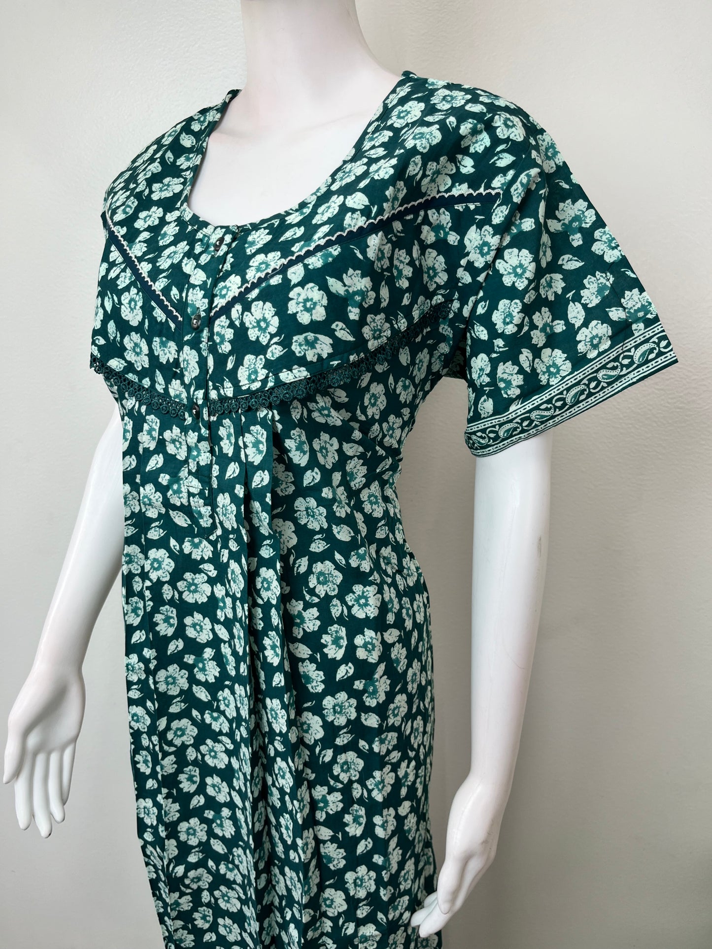 Sea Green Pure Cotton Nightgown