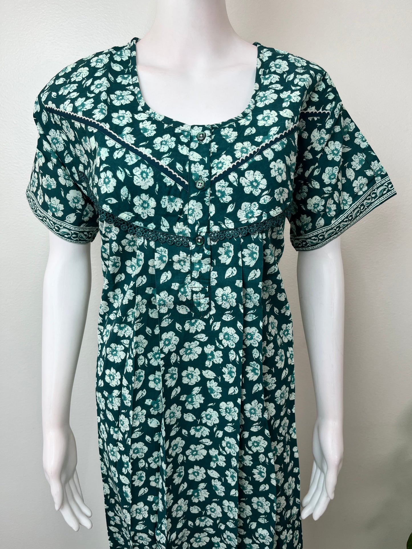 Sea Green Pure Cotton Nightgown