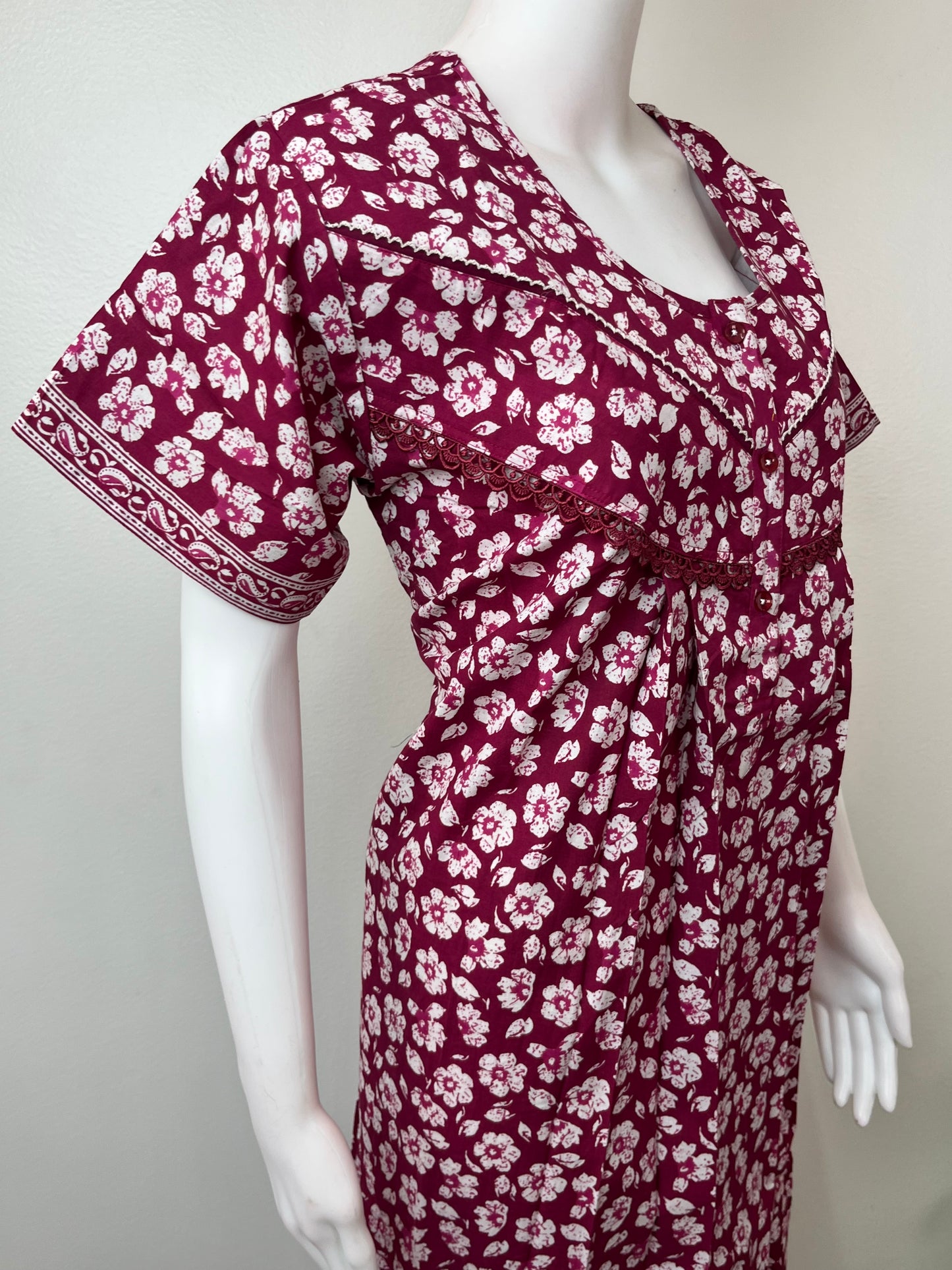 Purple Pure Cotton Women's Nighty