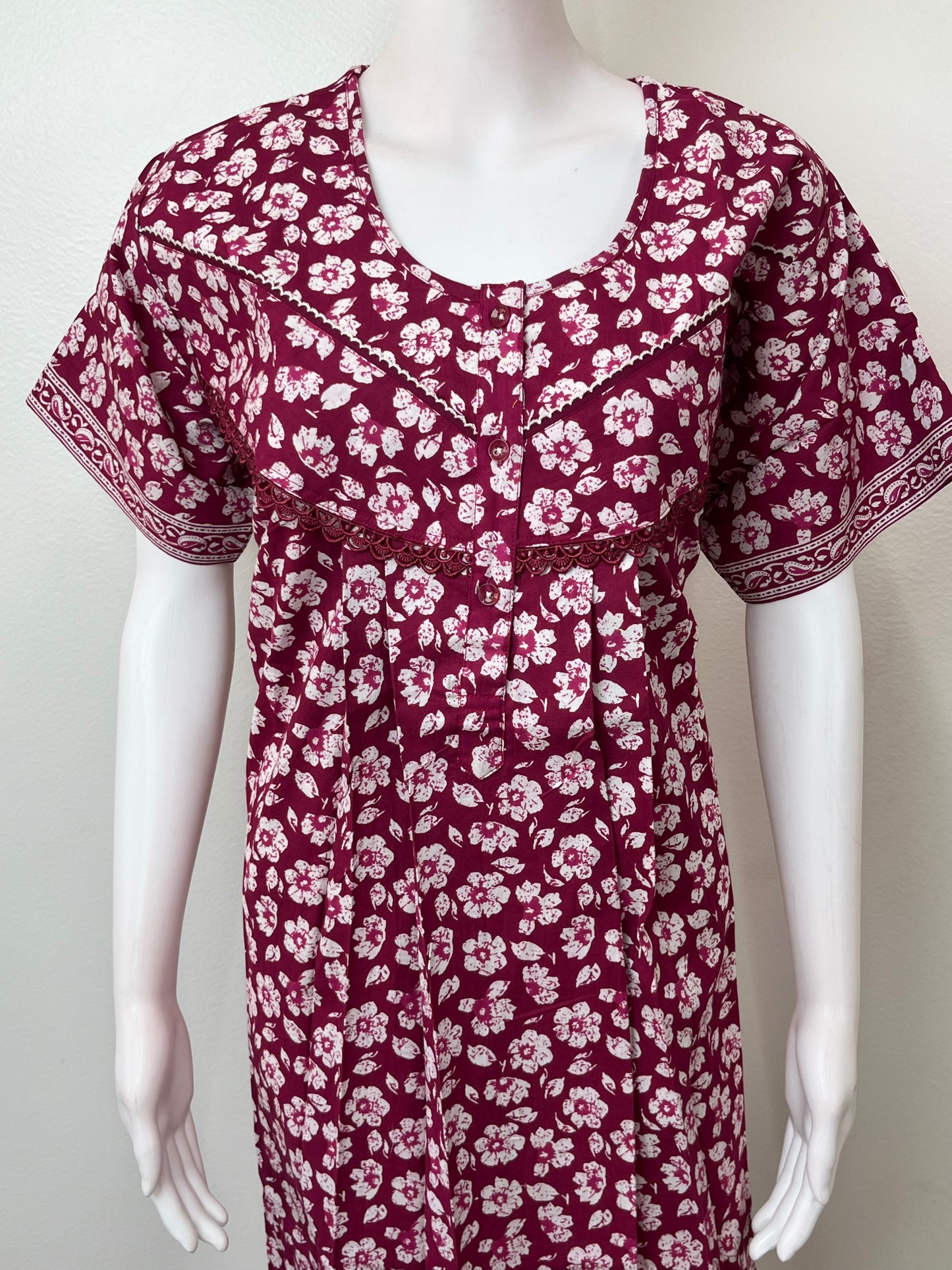 Purple Pure Cotton Women's Nighty