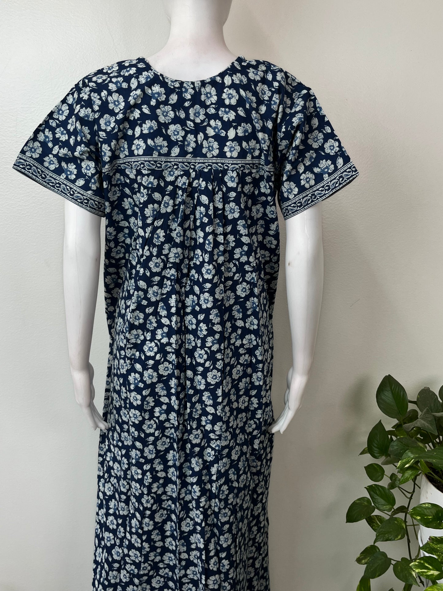 Royal Blue 100% Cotton Nightgown