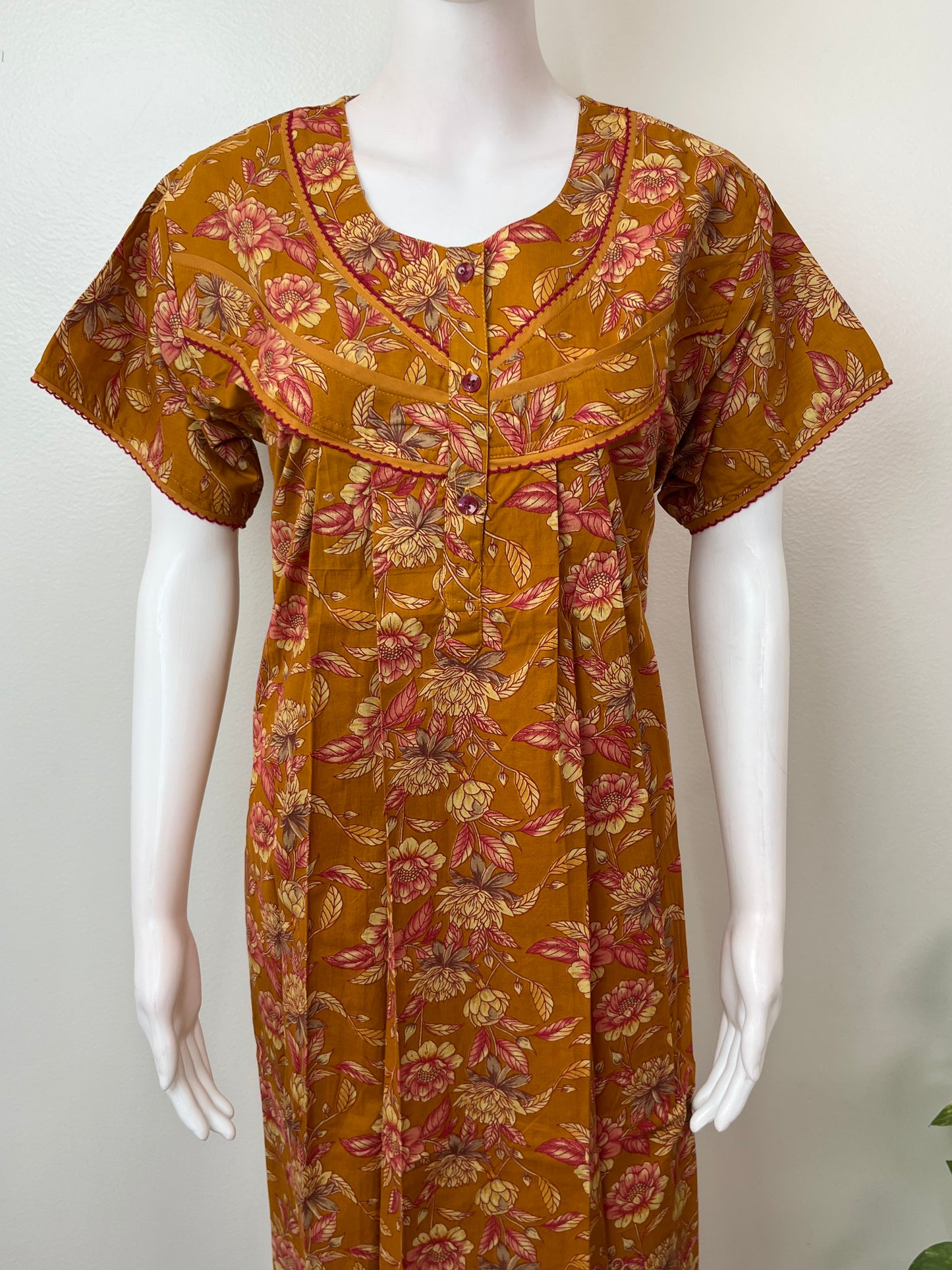 Floral Printed 100% Cotton Nighty for Women