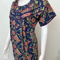 Navy Blue 100% Cotton Women's Nightgown