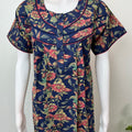 Navy Blue 100% Cotton Women's Nightgown