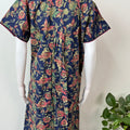 Navy Blue 100% Cotton Women's Nightgown