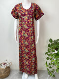 Wine Pure Cotton Nightgown Soft & Comfortable