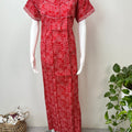 Red Bandhani Pure Cotton Nightgown