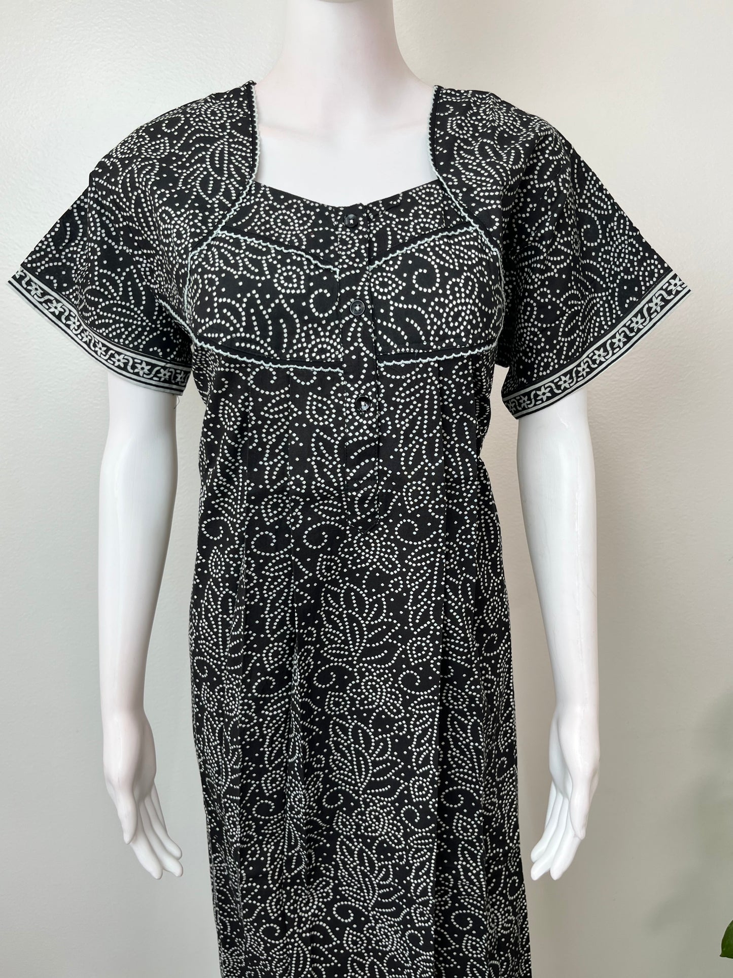 Black Pure Cotton Nighty Soft & Comfortable