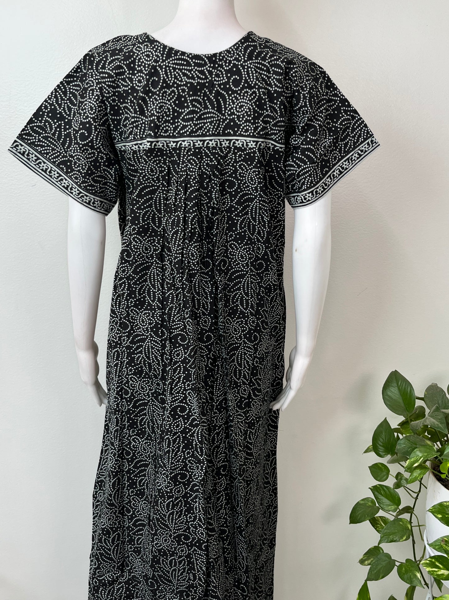 Black Pure Cotton Nighty Soft & Comfortable