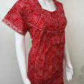 Red Bandhani Pure Cotton Nightgown