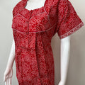 Red Bandhani Pure Cotton Nightgown